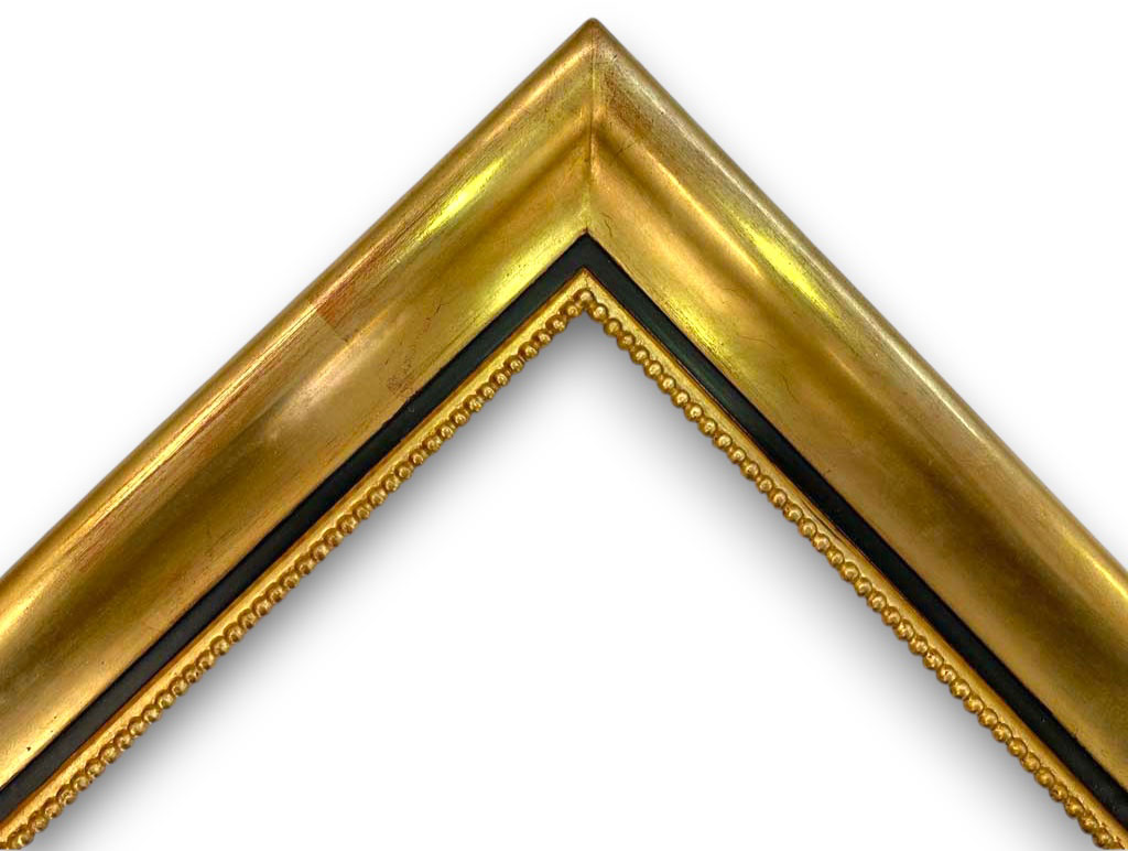 Sculpté perles or noir