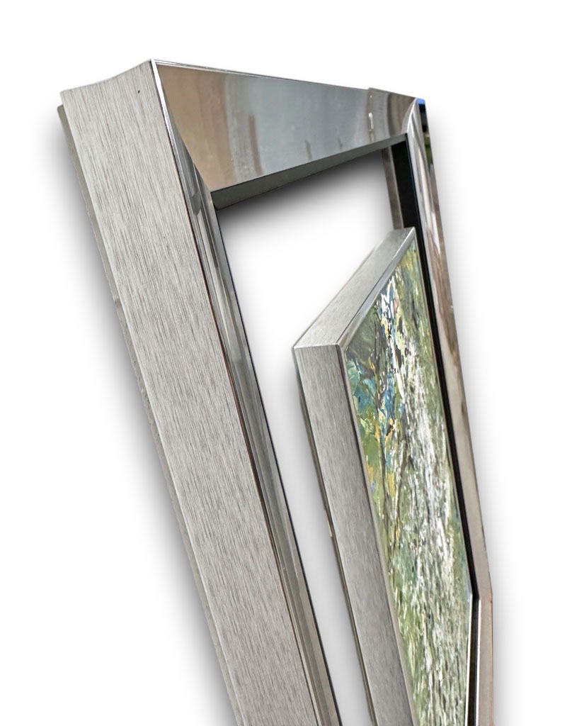 Argent vif filet noir Mini cache clous argent vif Plexi transparent (peintre Veran)